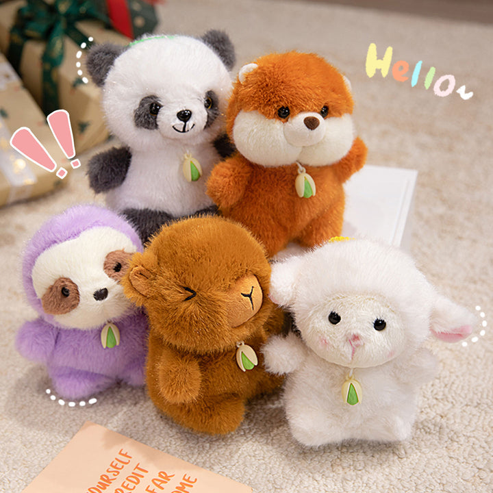 Plush Dog Bag Charm Keychain with Soft Faux-Fur Body & Loop Strap Stornfield