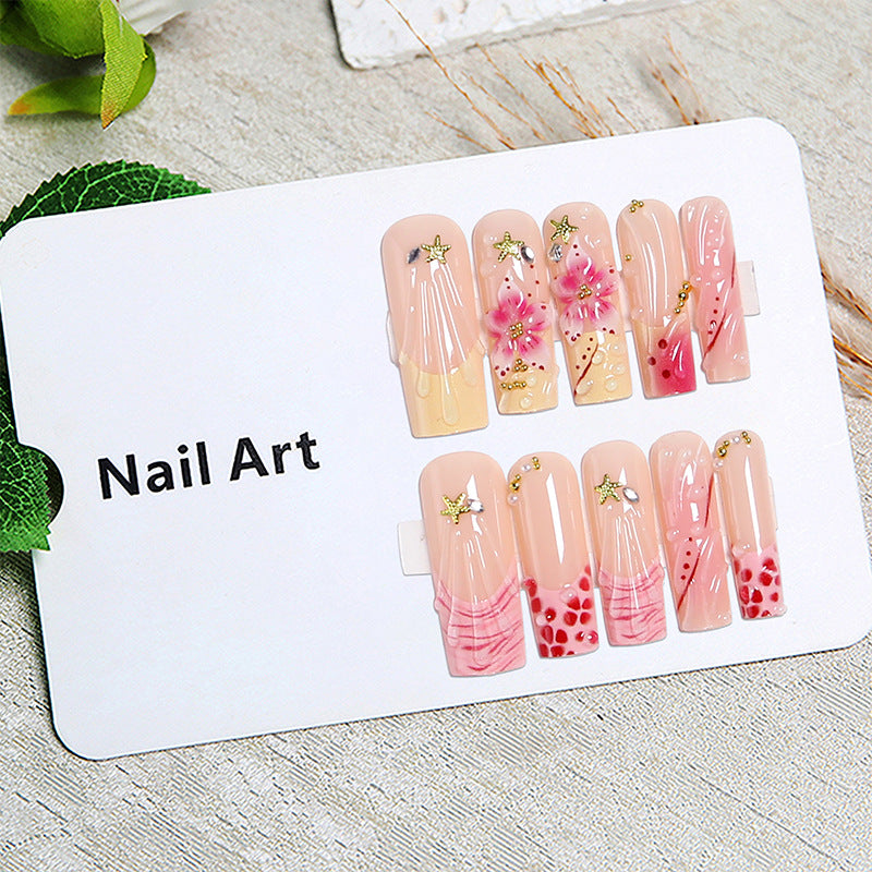 Artistic Nail Tips with Botanical Design Stornfield