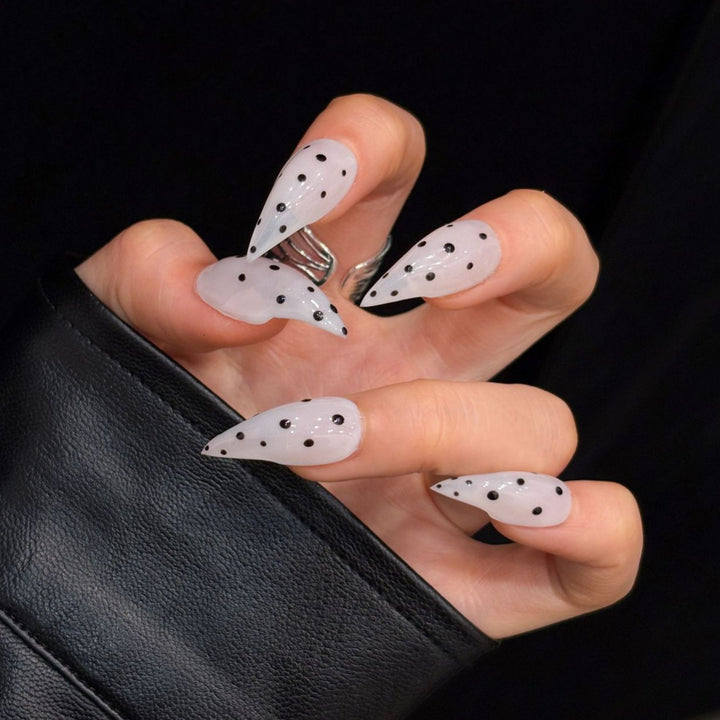 Stiletto Acrylic Press-On Nail Set with Elegant Design