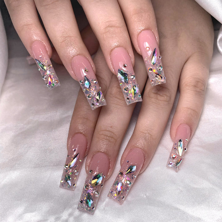 Decorative Press-On Nails with Rhinestone Accents Stornfield