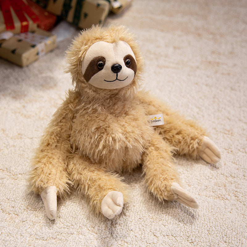 Plush Sitting Sloth Cuddle Companion with Weighted Huggable Body and Realistic Claw Details Stornfield