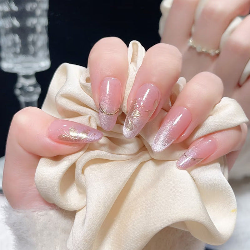 Elegant Glitter-Dipped Press-On Nail Art Set Stornfield