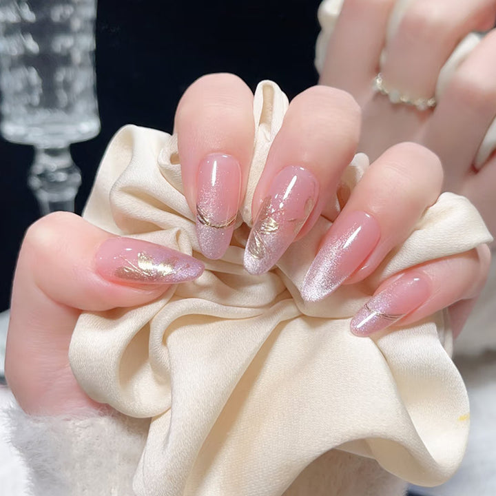 Elegant Glitter-Dipped Press-On Nail Art Set Stornfield
