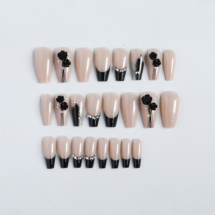 Decorative Rhinestone-Embedded Press-On Nails Stornfield