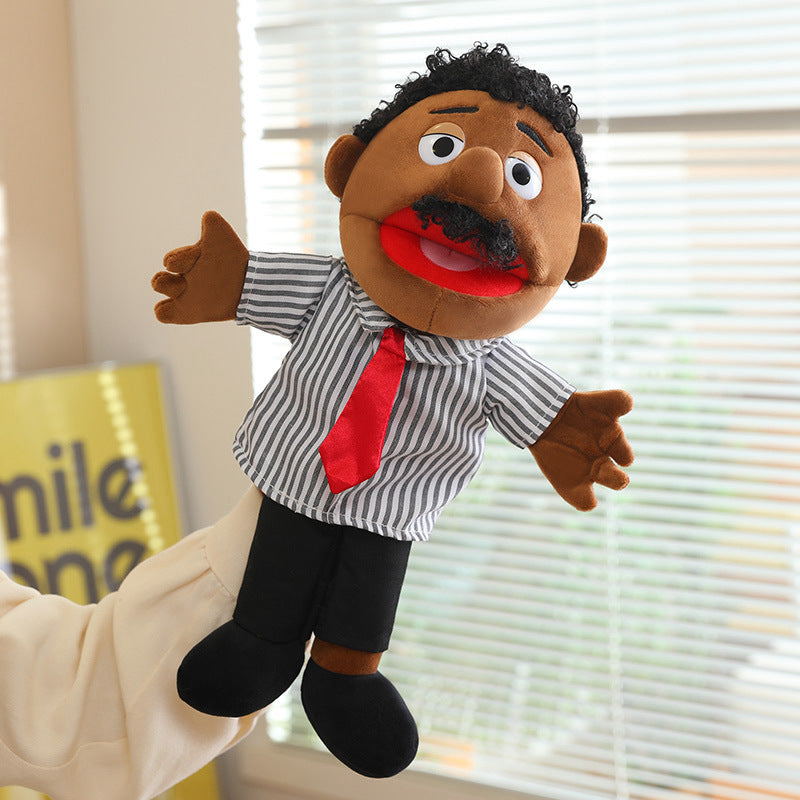 Hand Puppet Plush Boy Character with Movable Mouth and Soft Fabric Body Stornfield
