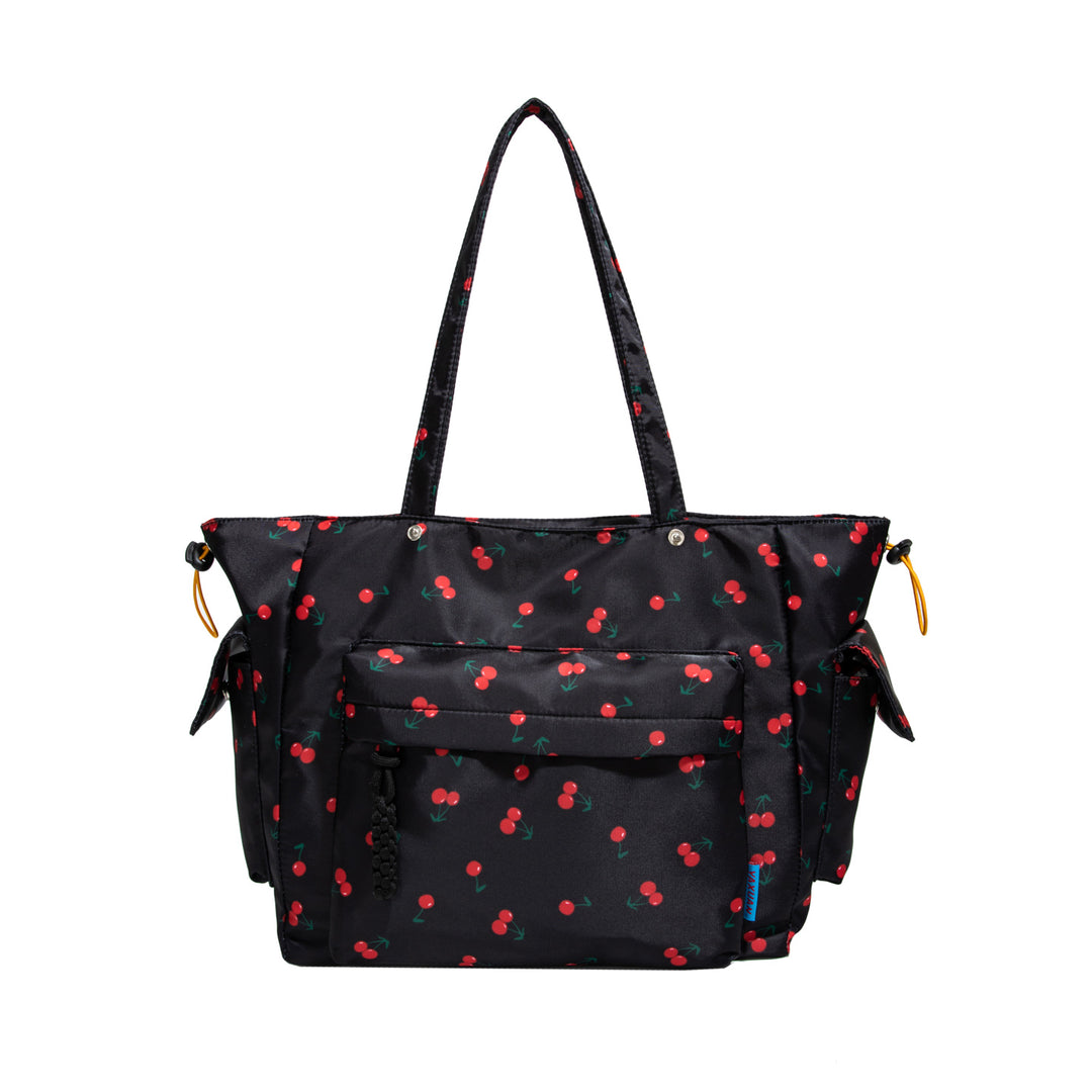 Cherry Print Multi-Pocket Tote Bag Stornfield