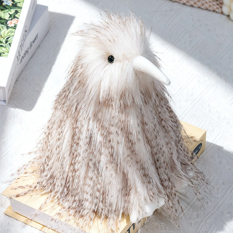 Long-Haired Faux-Fur Decorative Bird Plush Figurine with Soft Beak & Stable Base Stornfield