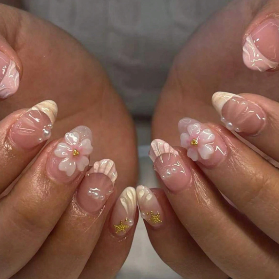 Floral Acrylic Press-On Nails Stornfield
