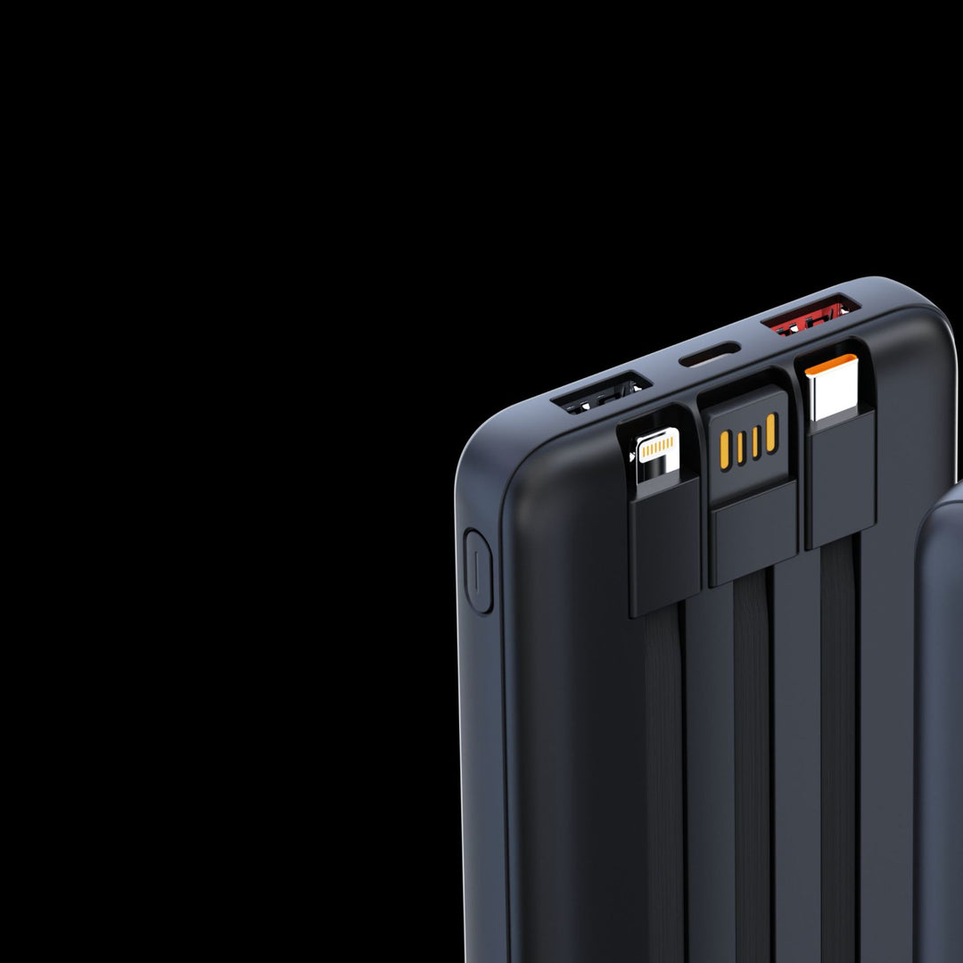 Portable power bank with integrated cable management and multifunctional charging port Stornfield