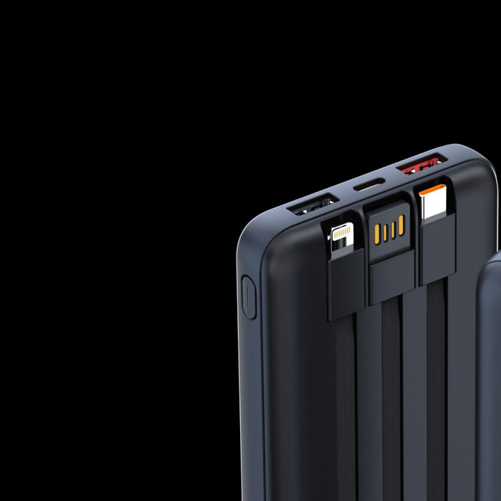 Portable power bank with integrated cable management and multifunctional charging port Stornfield