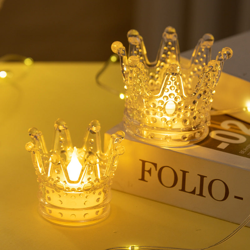 Crown-Shaped LED Decorative Candle Holder