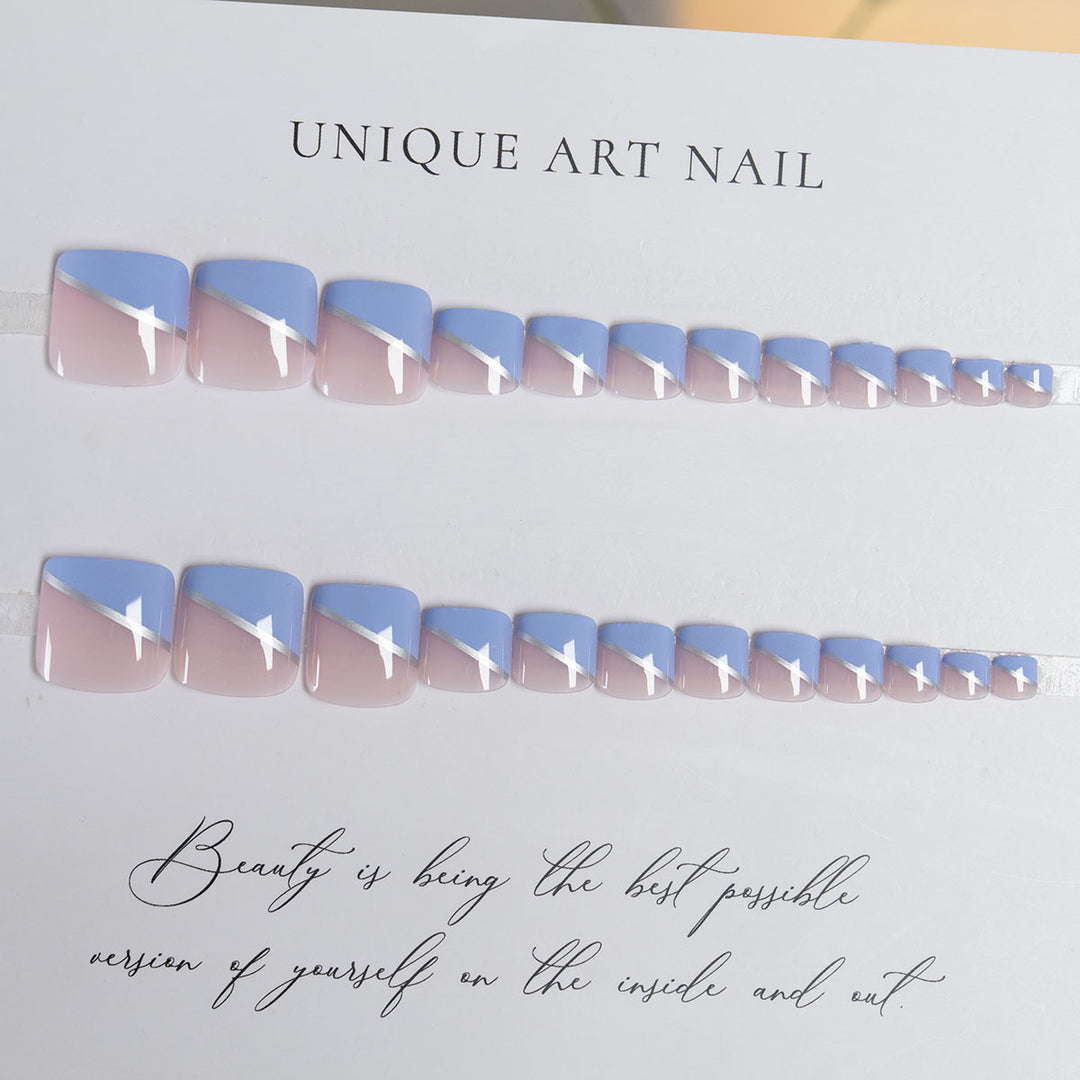 Artistic French Tip Pedicure Nail Art