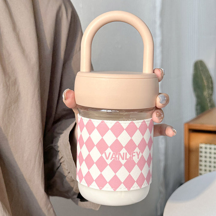 Women High-Quality Glass Drinking Bottle with Ergonomic Carrying Handle Stornfield