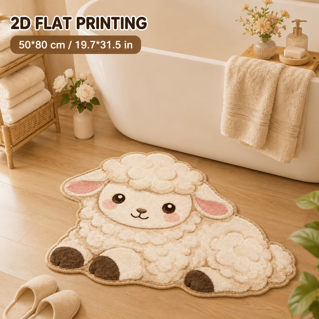 Cute Sheep-Shaped Bath Mat