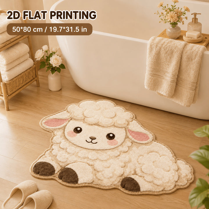 Cute Sheep-Shaped Bath Mat