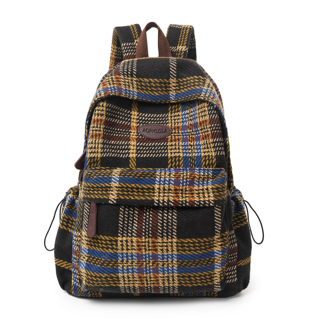 Cozy Plaid Patterned School Backpack Stornfield