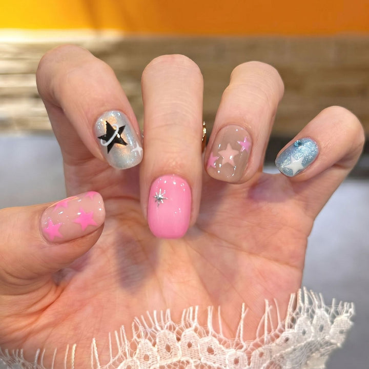 Decorative Nail Art Set with Star and Heart Accents Stornfield