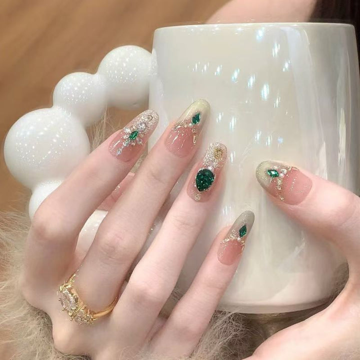 Decorative Gem-Embellished Press-On Nail Set Stornfield