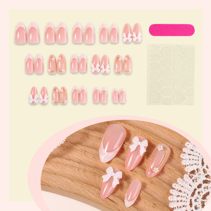 Elegant 3D Floral Press-On Nail Art Set Stornfield