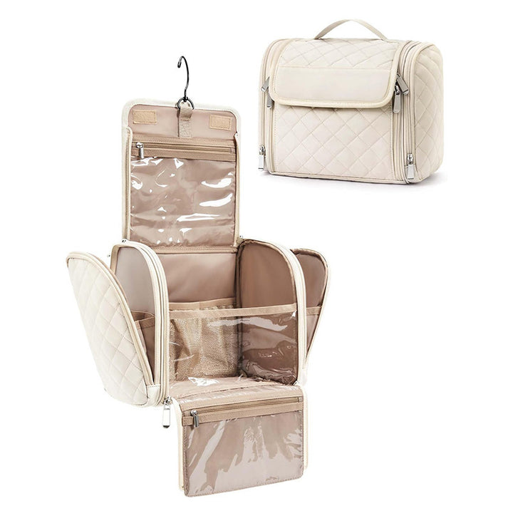 Cosmetic Organizer Bag with Removable Hook and Transparent Compartments Stornfield