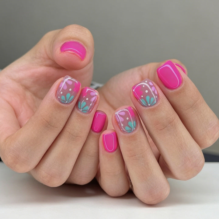 Artistic Floral Gel Nail Art Stornfield