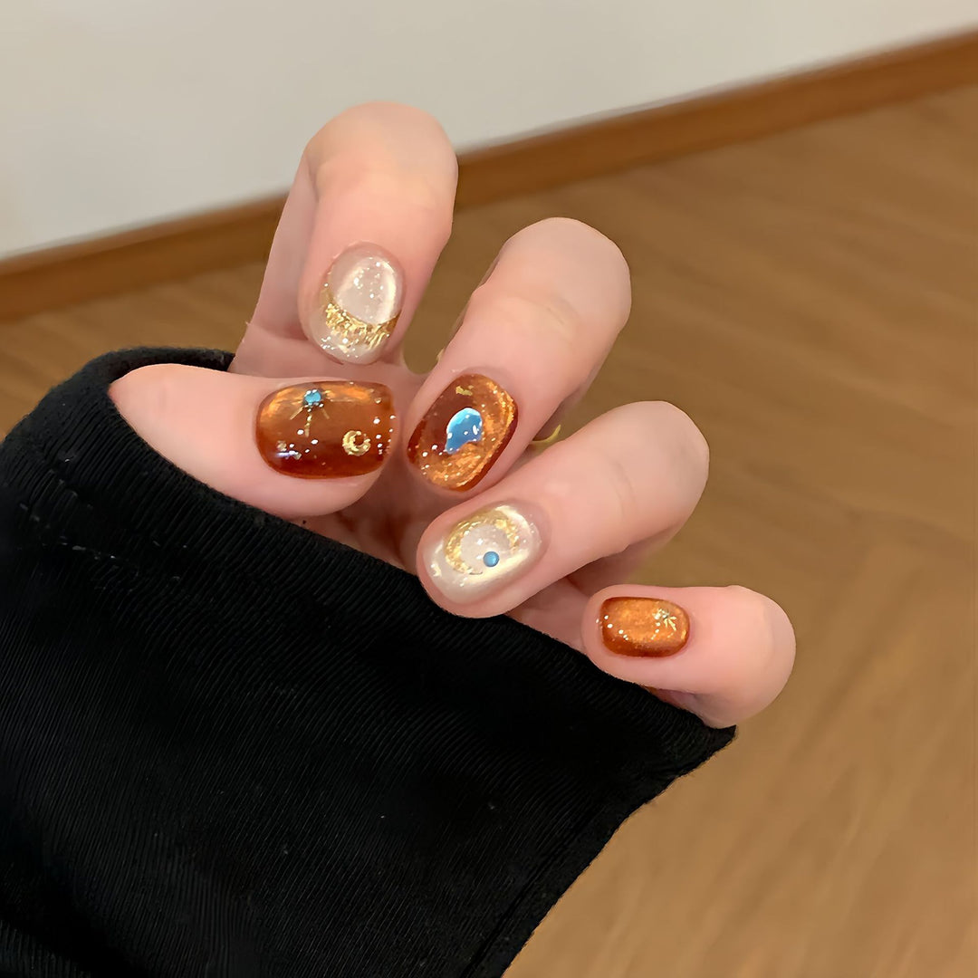 Artificial nails with glamorous metallic effect Stornfield