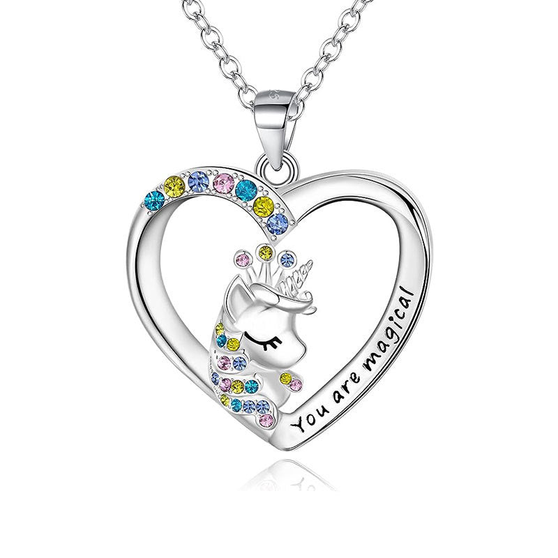Enchanted Unicorn Heart Pendant Necklace Stornfield