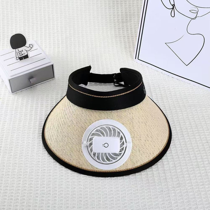 Sport Sun Visor with detachable front fan, adjustable headband and reflective piping Stornfield