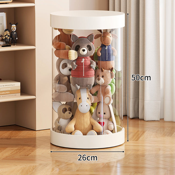 Tall Transparent Cylindrical Plush Toy Display & Storage Tower