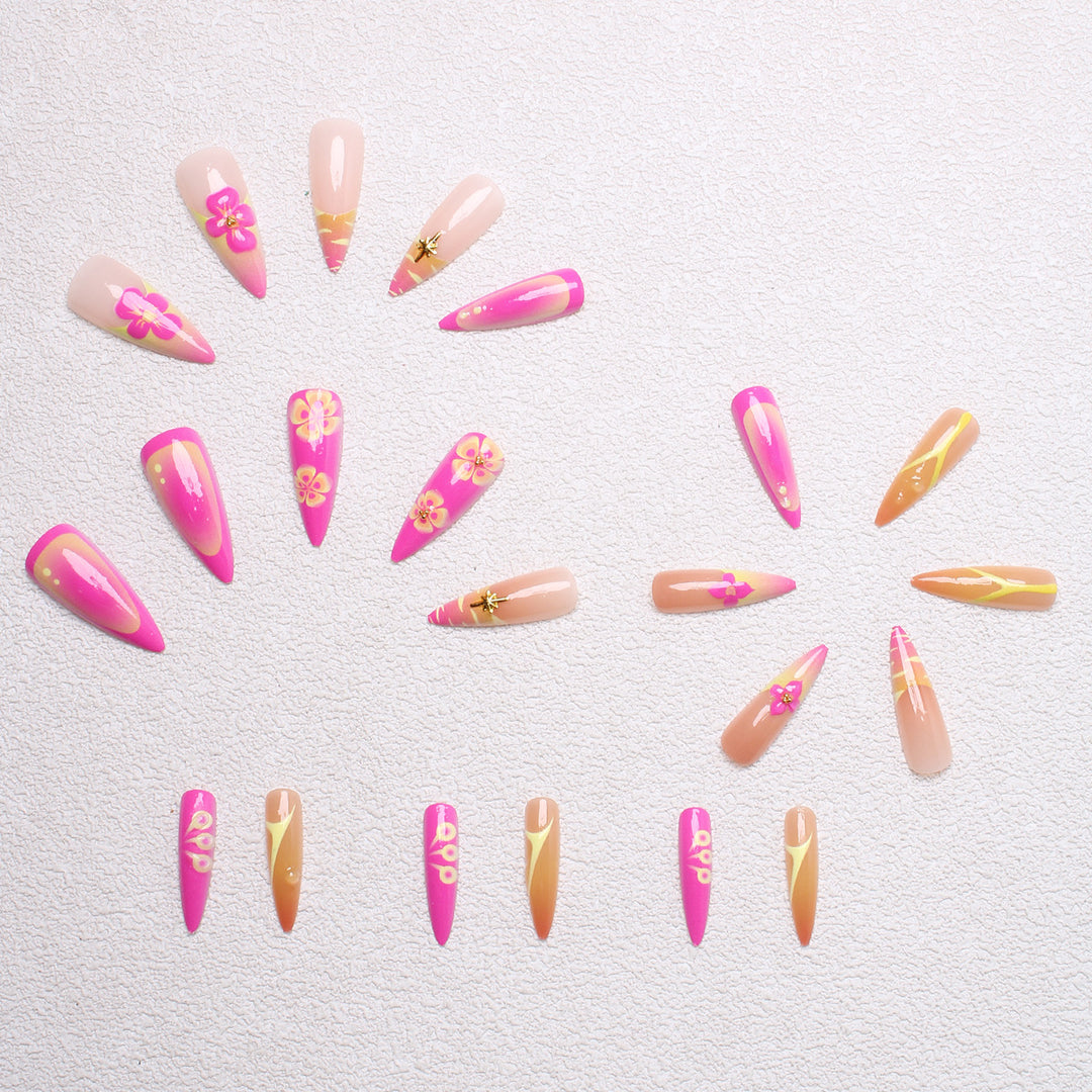 Artistic nail tips with floral and abstract designs Stornfield