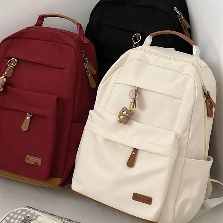 Fashionable leisure backpack with cute bear charm Stornfield