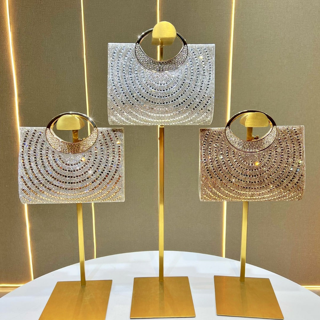 Elegant Crystal-Studded Evening Clutch