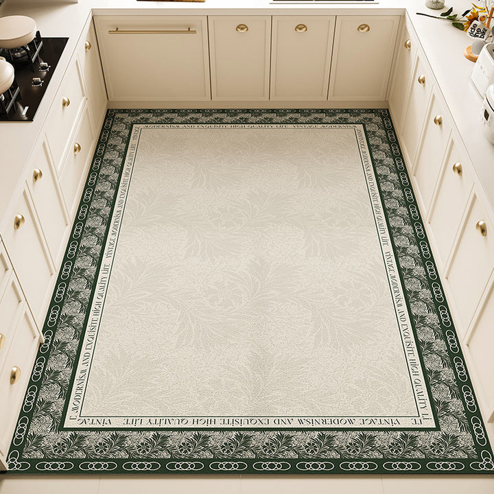 Floral Pattern Kitchen Rug