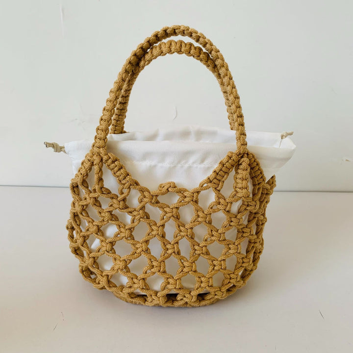 Hand-knotted tote bag with inner drawstring closure Stornfield
