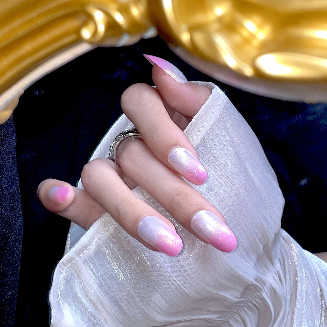 Artificial nails with glitter gradient and ombre effect Stornfield