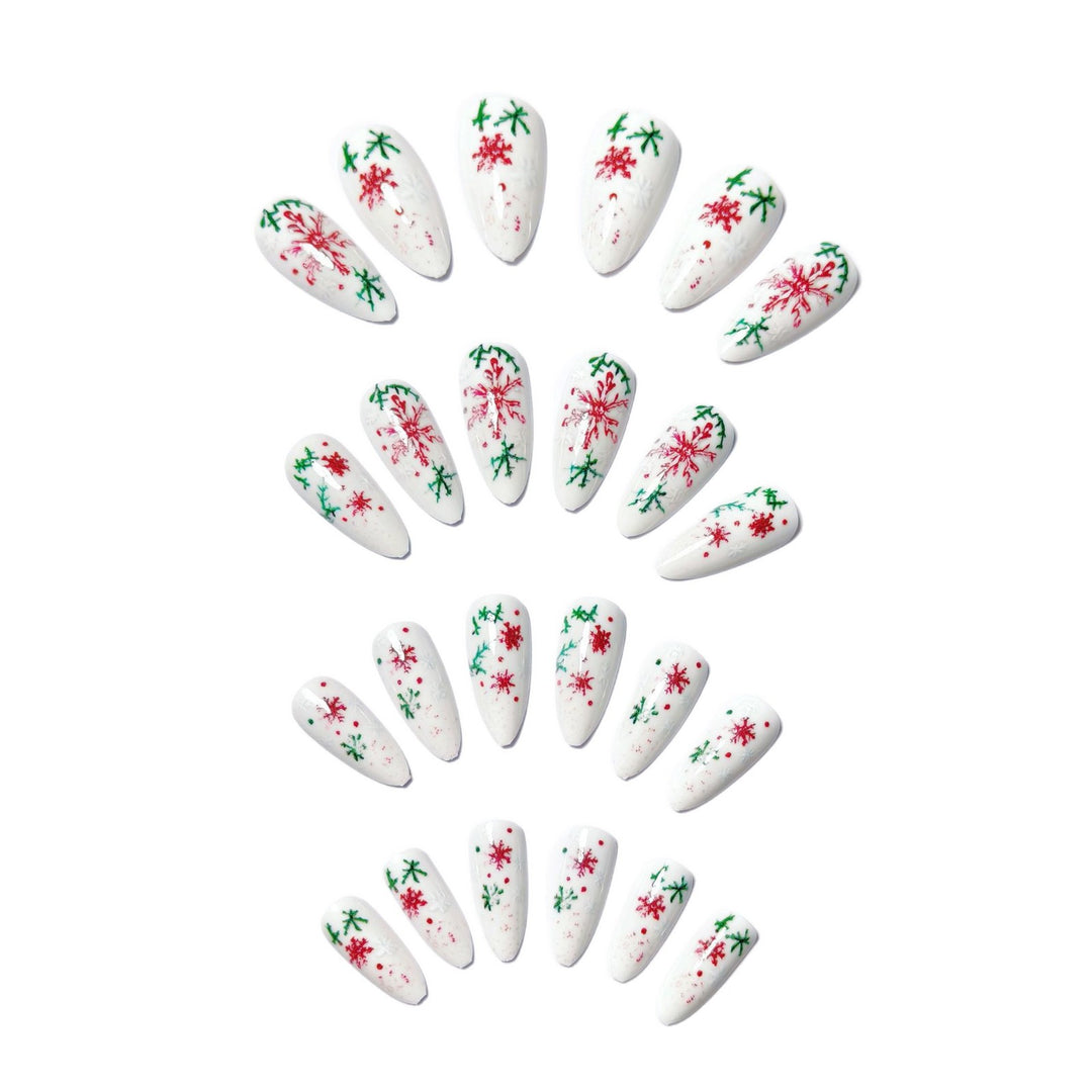 Artificial nails with winter snowflake and Christmas motif Stornfield