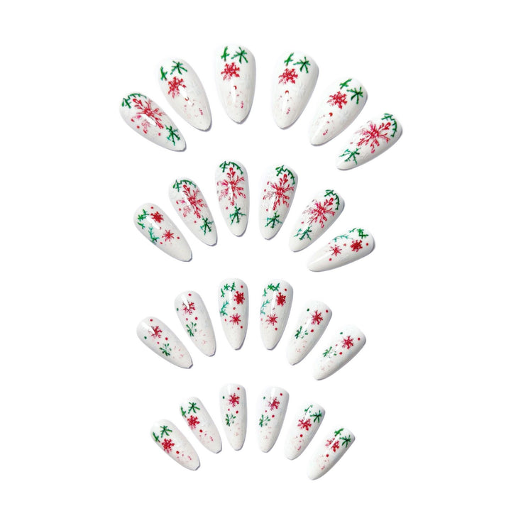 Artificial nails with winter snowflake and Christmas motif Stornfield
