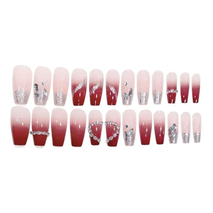 Artificial artificial fingernails with elegant heart accents Stornfield