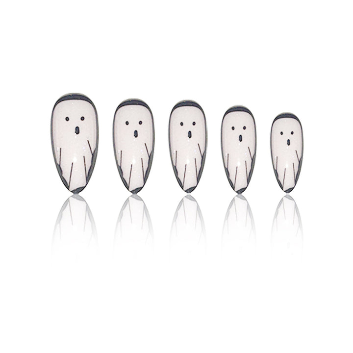 Ghost-Themed Stiletto Nail Art Stornfield