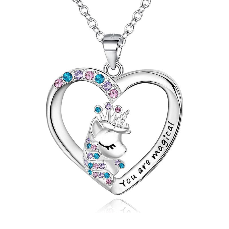 Enchanted Unicorn Heart Pendant Necklace Stornfield