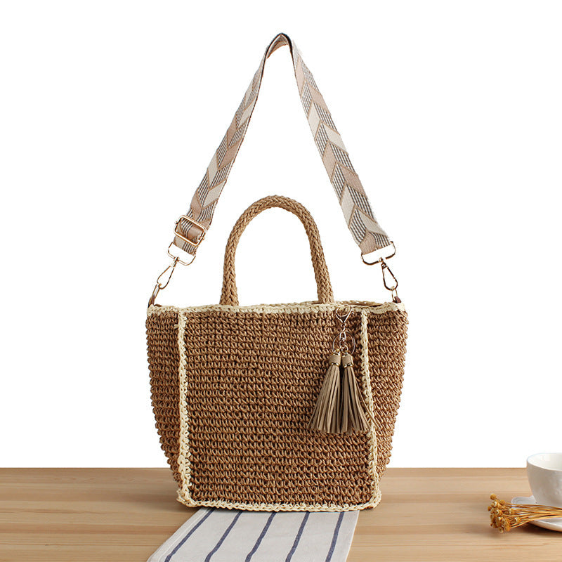 Braided Shoulder Bag with Modern Tassel and Adjustable Carrying Strap Stornfield
