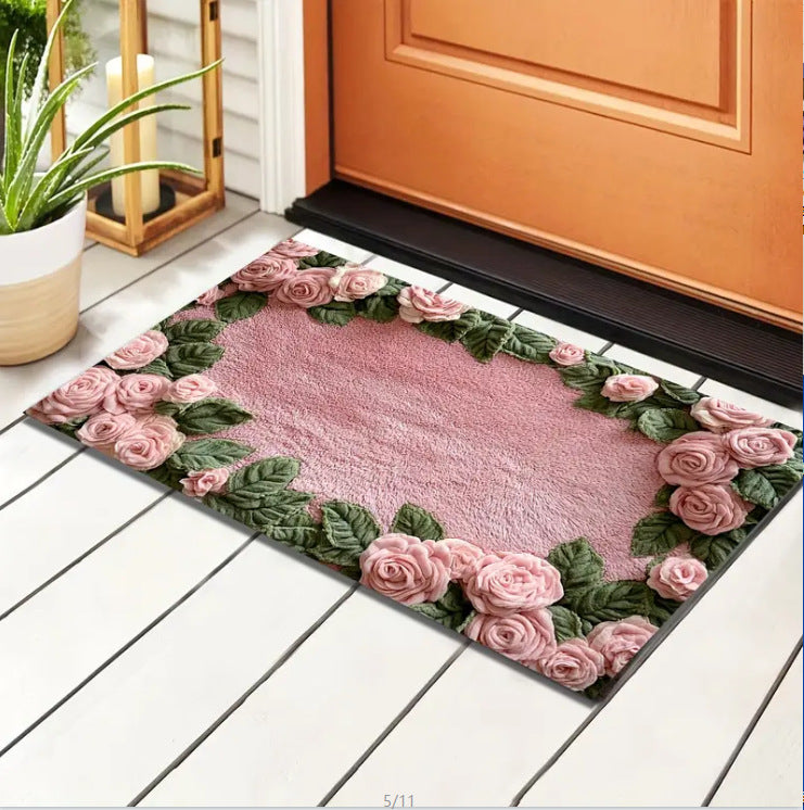 Decorative Floral Area Mat Stornfield