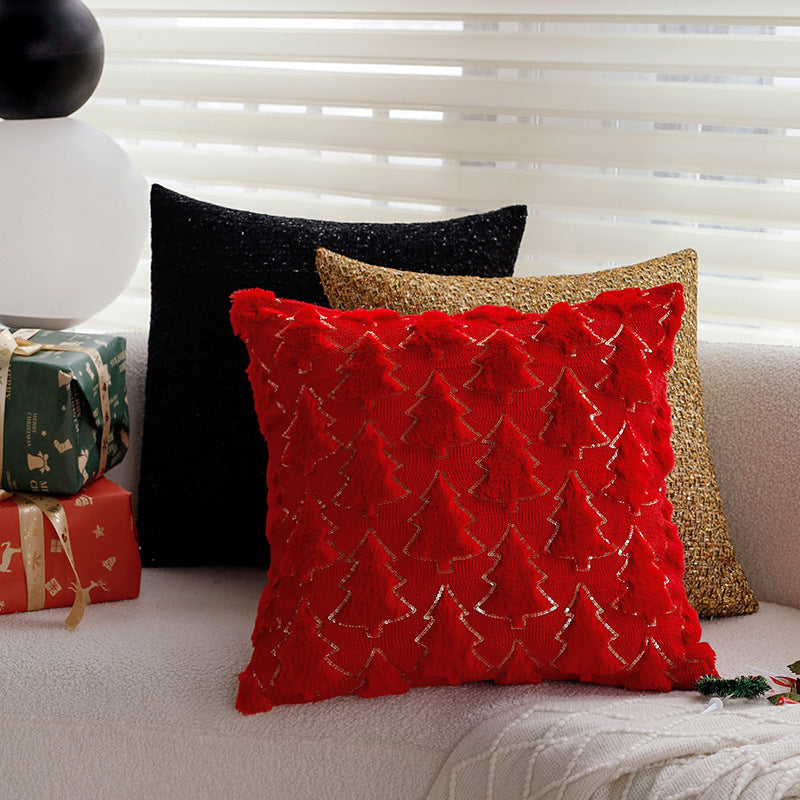 Decorative cushion with artistic Christmas tree design