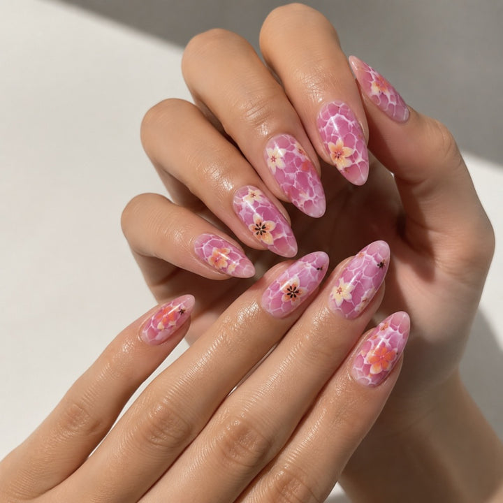 Artistic Floral-Patterned Press-On Nails Stornfield