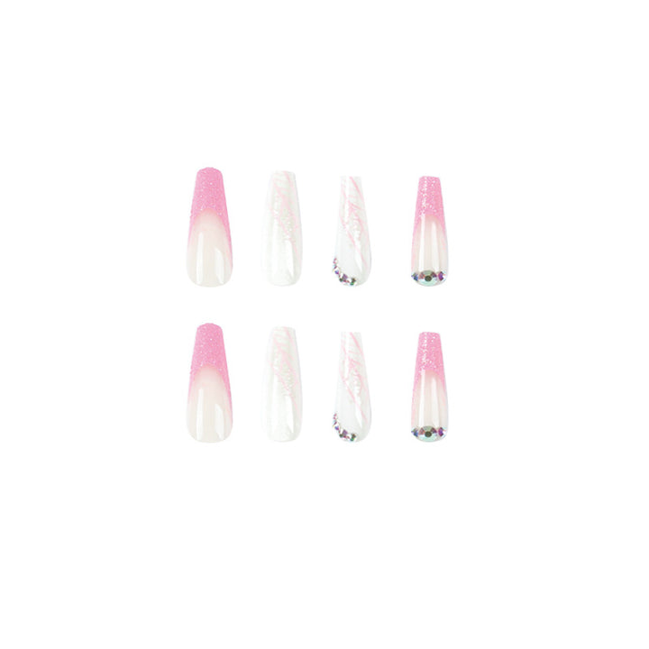 Artistic stiletto nails with glitter and snowflake design Stornfield