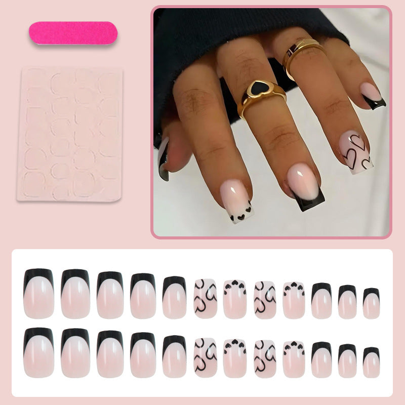 Nail art set with playful heart design Stornfield
