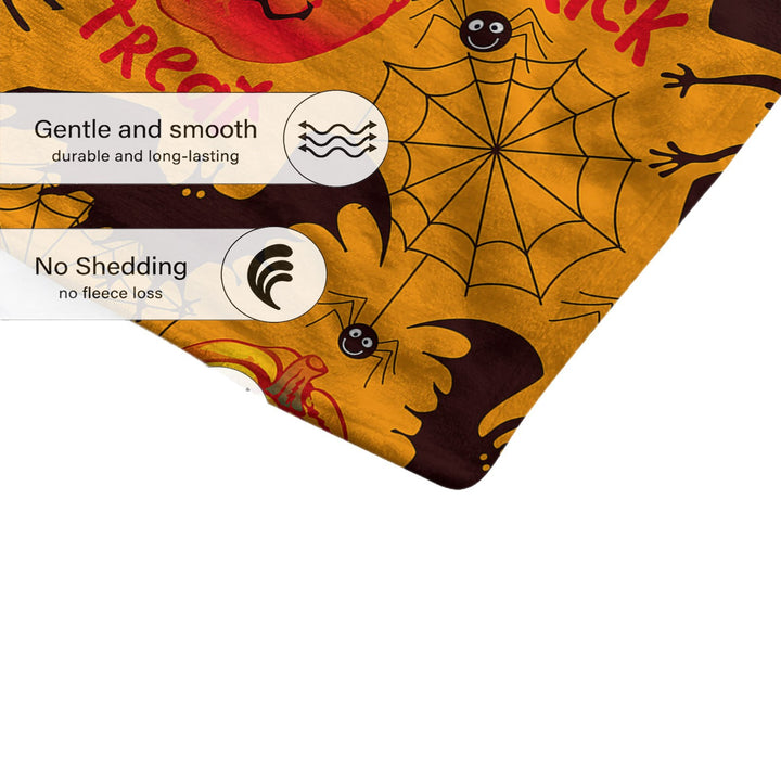 Fun-Themed Halloween Plush Throw Blanket