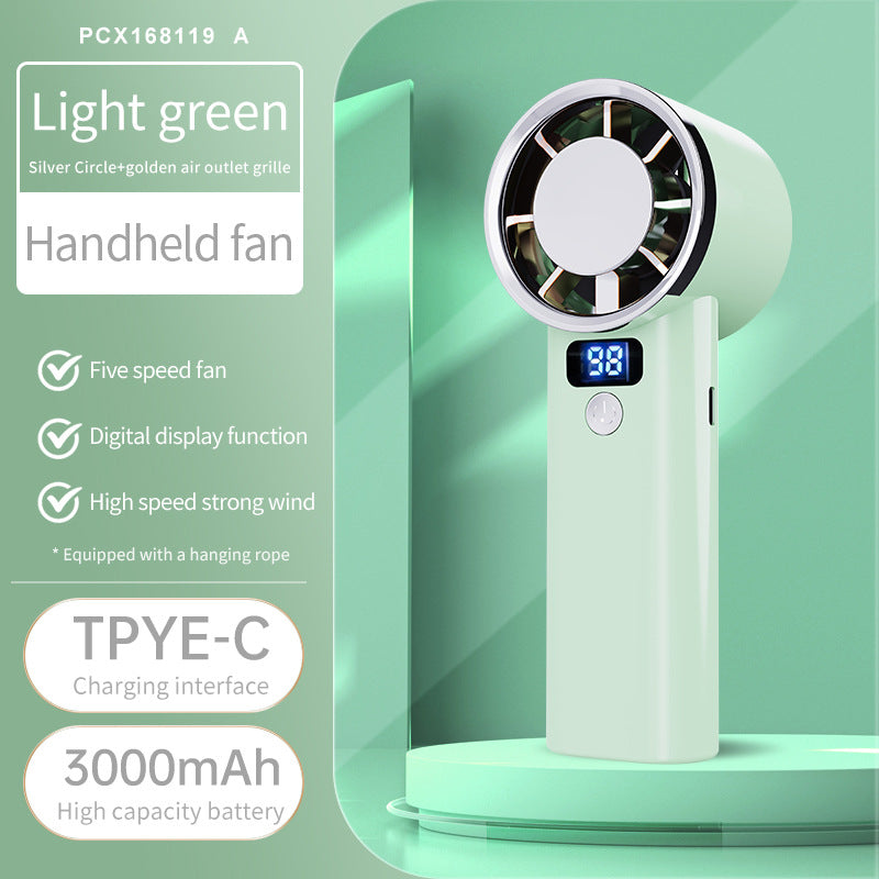Ladies handheld fan with digital display and 3000mAh battery Stornfield
