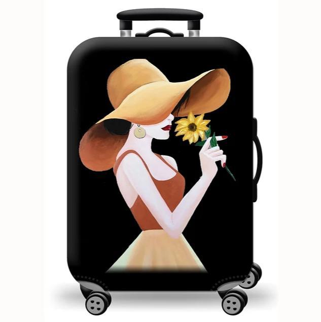Unisex stretchable suitcase cover with cute alpaca design, elastic protective cover for hard-shell and fabric suitcases Stornfield