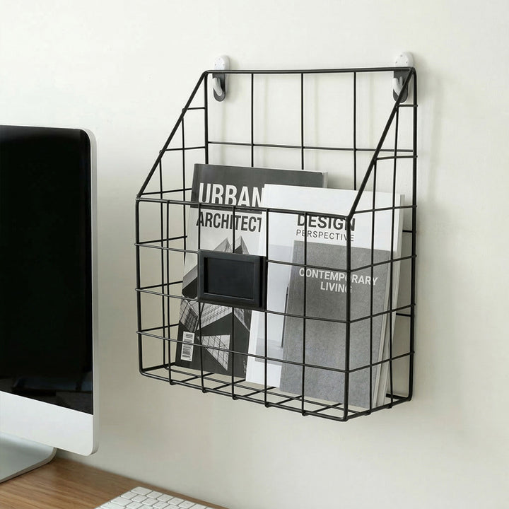 Wall shelf with storage basket Stornfield
